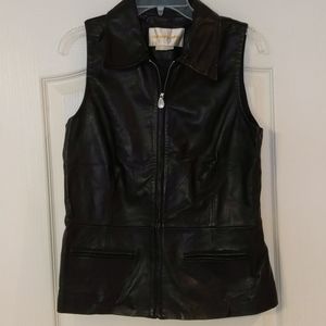 BLK leather vest by Margaret Godfrey!!! SZ Med